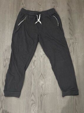 Love Men's Charcoal Gray Drawstring Joggers with Zip Pockets